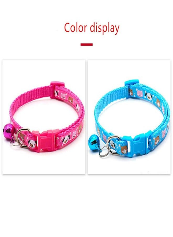 Pups&Pets pet Cute Bear Printed Fashion Collar | Adjustable 15mm Safe Neck Belt with Sound Bell | Attractive Colorful Collar for Small Dogs, Puppies & Cats (Pack of 2) - Image 5